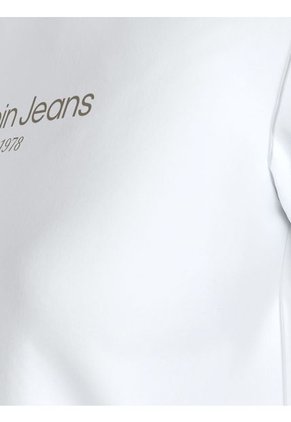 Camiseta Blanca Regular Con Logo Institutional Calvin Klein