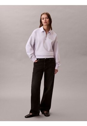 Saco Blanco De Tejido French Terry Con Cremallera Calvin Klein
