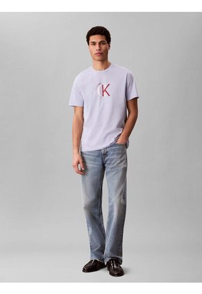 Camiseta Gris Con Gráfico De Logo Calvin Klein