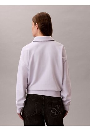 Saco Blanco De Tejido French Terry Con Cremallera Calvin Klein