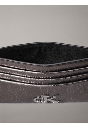Tarjetero Gris Con Acabado Metálico Calvin Klein