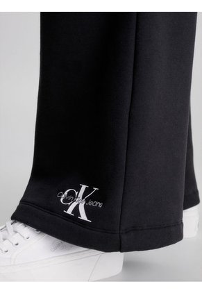 Pantalón Recto De Chándal Con Monograma Mujer Negro Calvin Klein