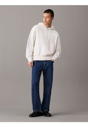 Buzo Blanco Relaxed Con Capota Y Estampado En La Espalda