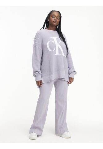 Saco De Algodón Holgado Con Logo Mujer Morado Calvin Klein Calvin Klein