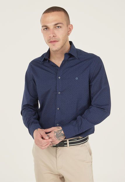Camisa Azul Navy-Azul Calvin Klein