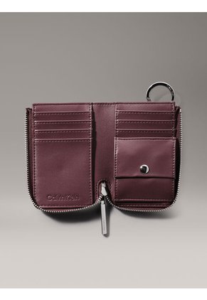 Tarjetero Rojo De Cuero RFID Con Llavero Calvin Klein