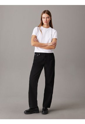 Camiseta Blanca Con Monograma E Insignia Calvin Klein