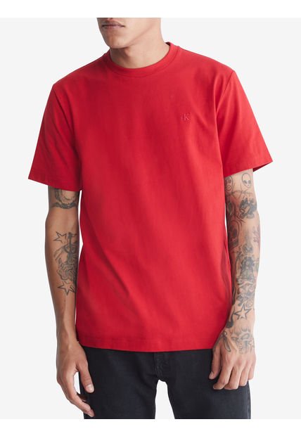 Camiseta Con Logo Rojo Calvin Klein
