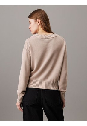 Saco Rosado Tejido De Pico Con Insignia De Algodón Calvin Klein