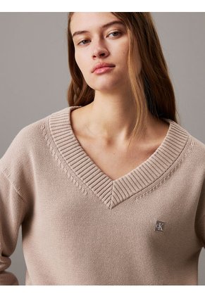 Saco Rosado Tejido De Pico Con Insignia De Algodón Calvin Klein