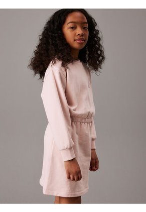 Vestido Rosado Estilo Saco Con Logo Para Niña Calvin Klein