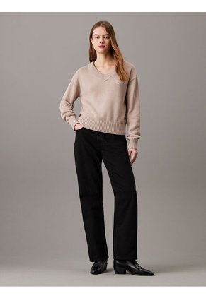 Saco Rosado Tejido De Pico Con Insignia De Algodón Calvin Klein