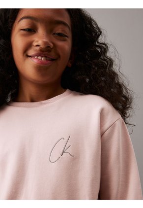 Vestido Rosado Estilo Saco Con Logo Para Niña Calvin Klein