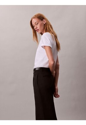 Camiseta Blanca Clásica Con Monograma Metalizado Calvin Klein