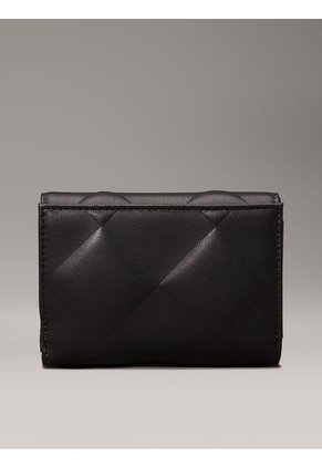 Billetera Negra Pequeña Acolchada De Plegado Triple Con RFID Calvin Klein