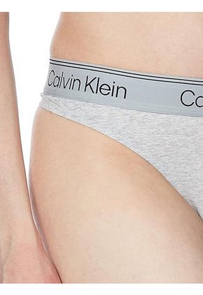 Tanga Gris Con Cintura Elástica Gruesa Con Logo Calvin Klein