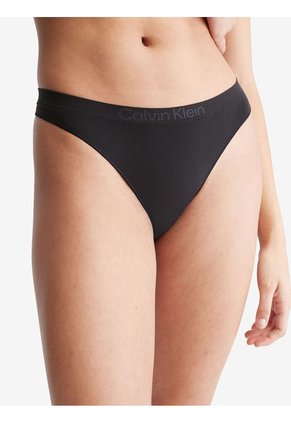 Pantie Negra Tipo Tanga Con Logo Calvin Klein