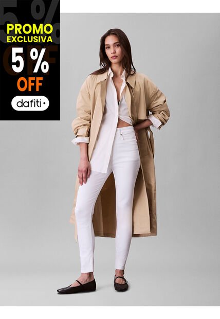 Jeans Blanco Skinny De Talle Alto Calvin Klein
