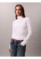Camiseta Blanca Manga Larga Con Cuello Tortuga Calvin Klein de Calvin Klein