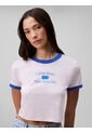Camiseta Azul Ringer Cropped Con Logo Calvin Klein de Calvin Klein