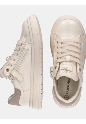 Tenis Beige Casuales Niña Con Cremallera Lateral Calvin Klein
