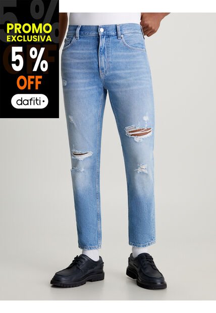 Dad Jeans Con Rotos Calvin Klein