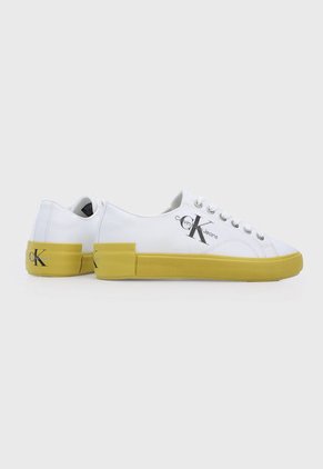 Tenis Lifestyle Blanco-Mostaza-Negro Calvin Klein Ess Vulcaniced Laceup