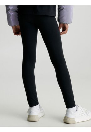 Leggings Negro De Algodón Con Monograma Calvin Klein