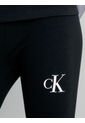 Leggings Negro De Algodón Con Monograma Calvin Klein de Calvin Klein