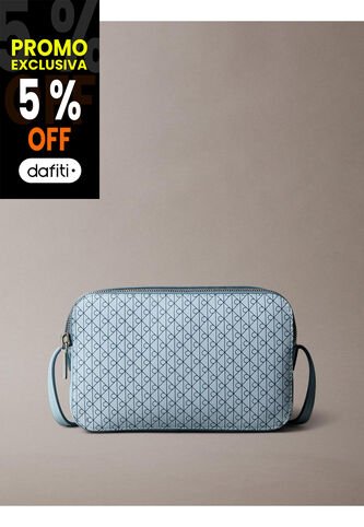 Bolso Azul Cruzado Con Logo Monograma En Todo El Artículo Calvin Klein Calvin Klein