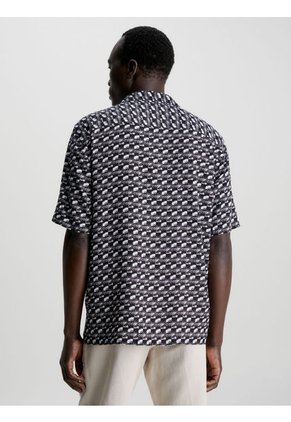 Camiseta Negro Boxy Con Estampado De Bolos Calvin Klein