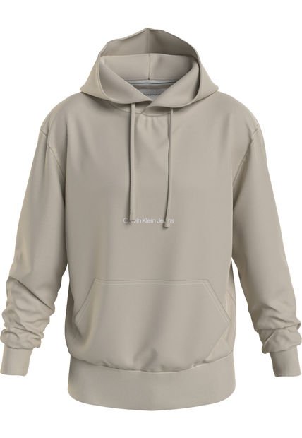 Sudadera De Algodón Orgánico Con Capucha Y Logo Hombre Beige Hombre Beige Calvin Klein