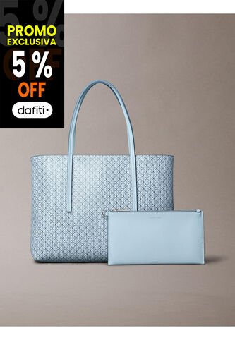 Bolso Azul Tote Pequeño Con Logo Calvin Klein Calvin Klein