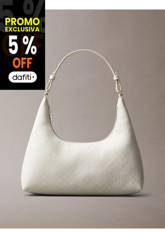 Bolso Blanco De Hombro Con Logo Monograma En Todo El Artículo Calvin Klein Calvin Klein