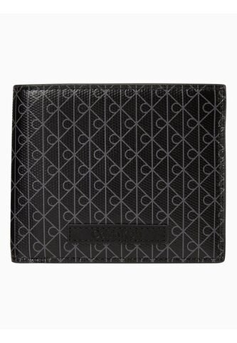 Billetera Negra Plegada Con Logo Monograma Con Monedero Calvin Klein Calvin Klein