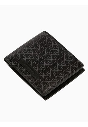 Billetera Negra Plegada Con Logo Monograma Con Monedero Calvin Klein