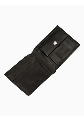 Billetera Negra Plegada Con Logo Monograma Con Monedero Calvin Klein