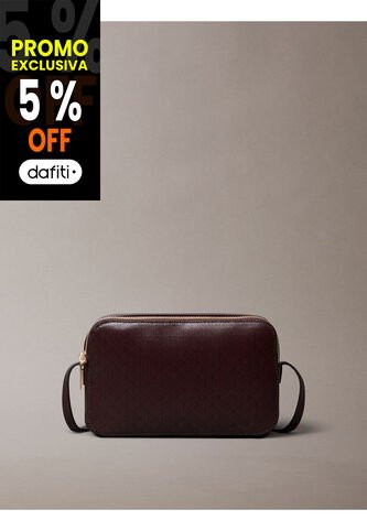 Bolso Café Cruzado Con Logo Monograma En Todo El Artículo Calvin Klein Calvin Klein