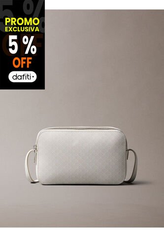 Bolso Blanco Cruzado Con Logo Monograma En Todo El Artículo Calvin Klein Calvin Klein