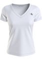Camiseta Slim Con Cuello V Blanco Mujer Blanco Calvin Klein de Calvin Klein