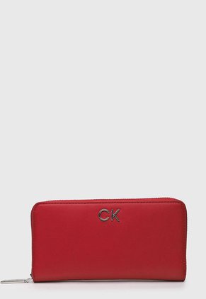 Billetera Rojo-Plateado Calvin Klein