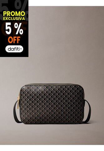 Bolso Negro Cruzado Con Logo Monograma En Todo El Artículo Calvin Klein Calvin Klein