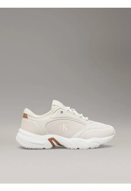 Tenis Beige De Cuero Sintético Calvin Klein