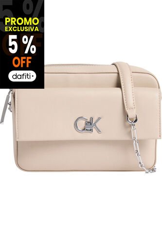 Bolso Beige Cruzado Con Logo Calvin Klein Calvin Klein