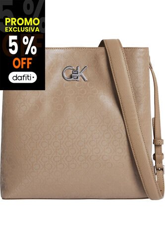 Bolso Beige Convertible Con Monograma Calvin Klein Calvin Klein