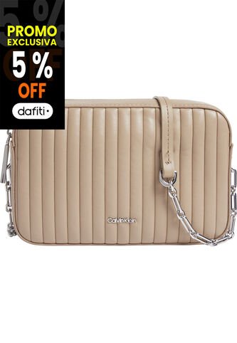 Bolso Beige Cruzado Acolchado Con Solapa Calvin Klein Calvin Klein