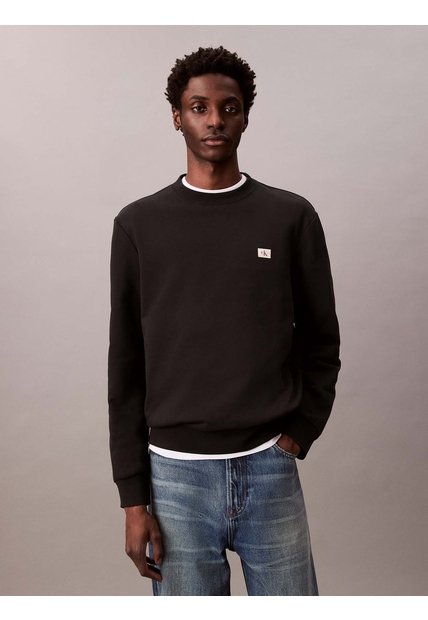 Saco Negro Terry Con Monograma Calvin Klein
