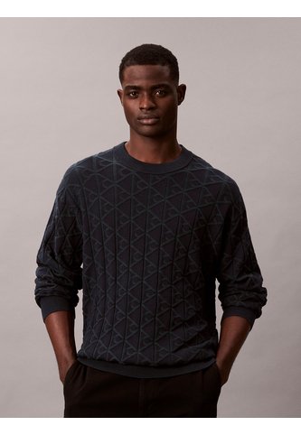 Saco Negro Tejido De Algodón Con Cuello Redondo Calvin Klein Calvin Klein