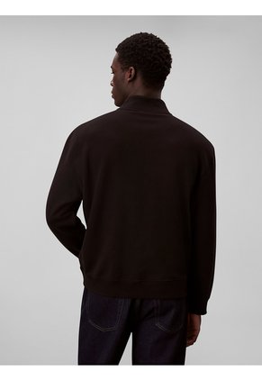 Saco Negro Con Cuello Semi Alto Y Cierre De Cremallera Calvin Klein