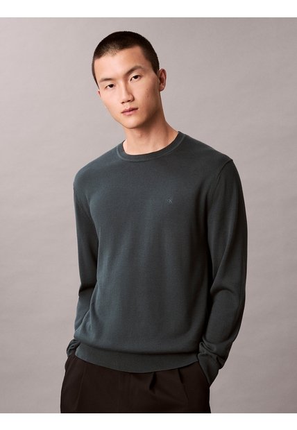 Saco Negro Tejido Clásico Acanalado De Algodón Supima Calvin Klein